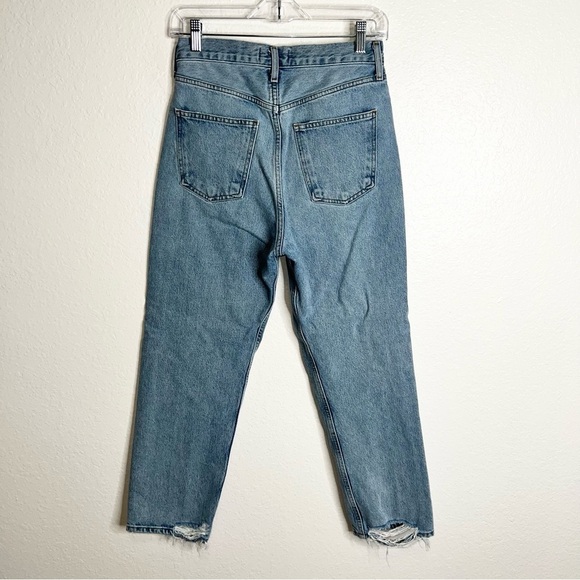 Agolde Jeans Womens 24 90s Straight Distressed High Rise Button Fly D - Picture 5 of 11